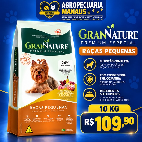 Ração GranNature Premium Especial Raças Pequenas 10 kg