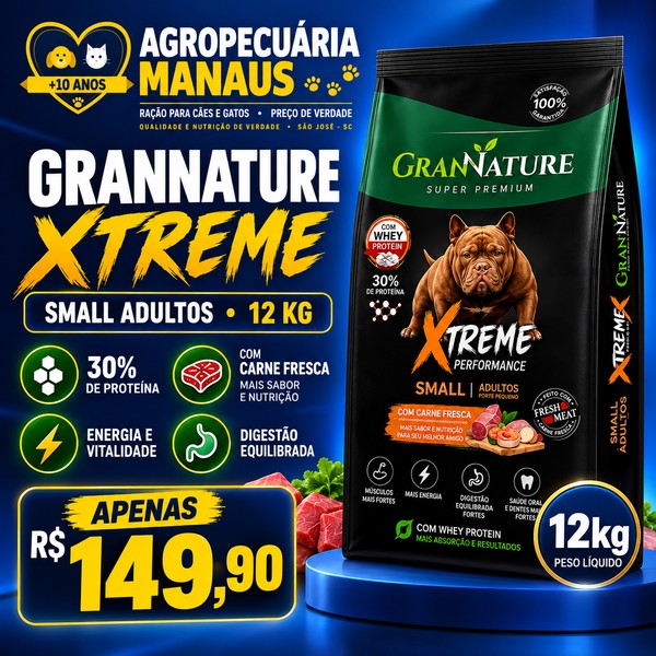 Ração GranNature Xtreme Small Adultos 12 kg