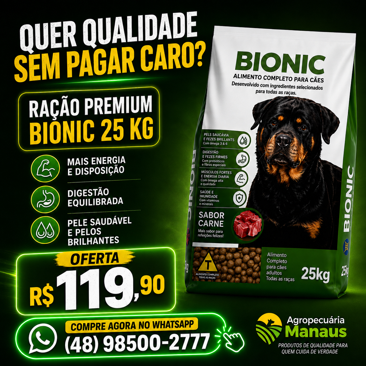 Ração Bionic Premium para Cães