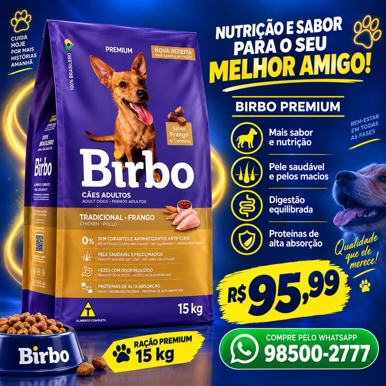 Ração Birbo Premium para Cães Adultos
