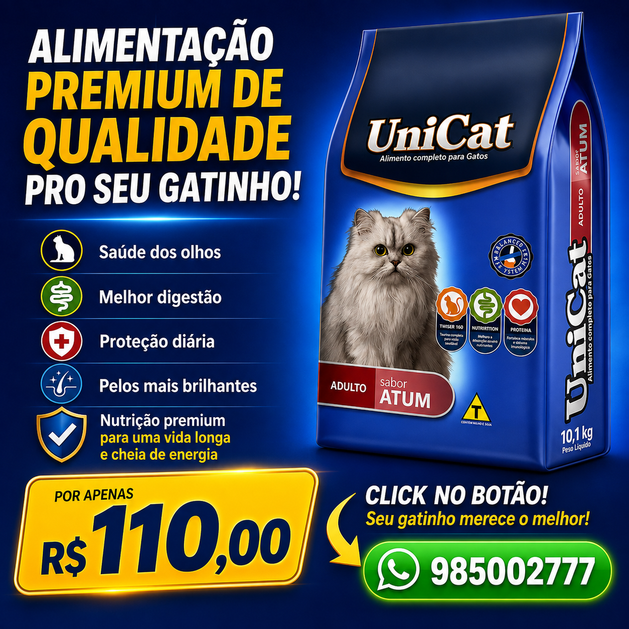 Unicat Premium para Gatos — Sabor Atum