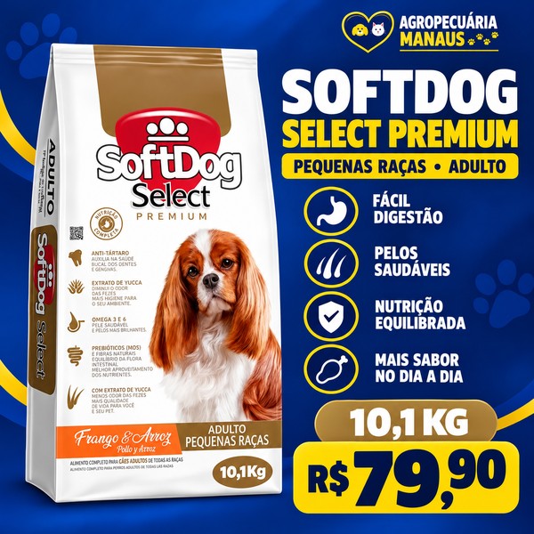 Ração SoftDog Select Premium Pequenas Raças Adulto 10,1 kg
