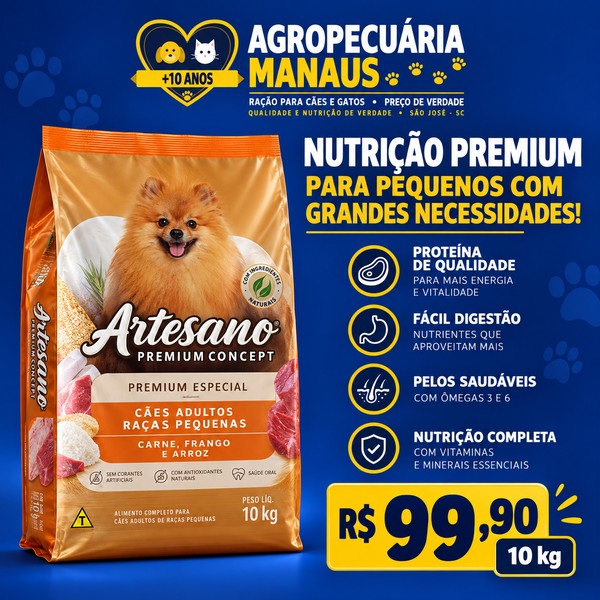 Ração Artesano Premium Concept Raças Pequenas 10 kg