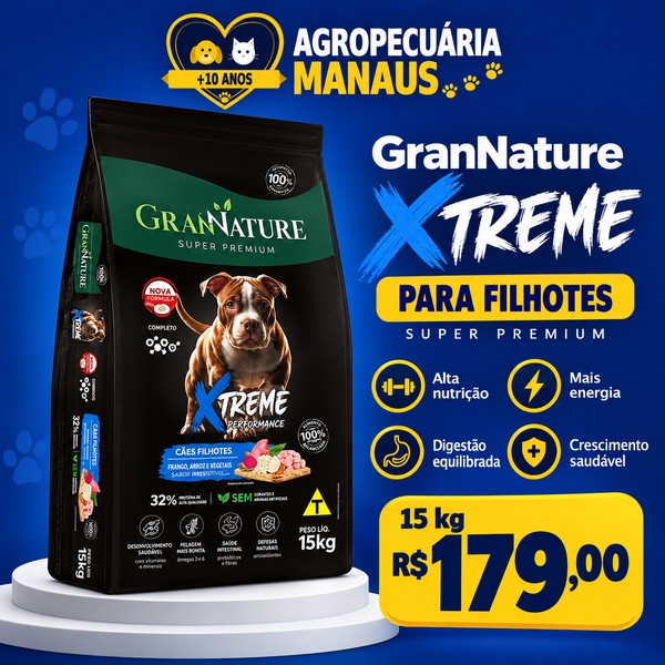 Ração GranNature Xtreme Filhotes 15 kg